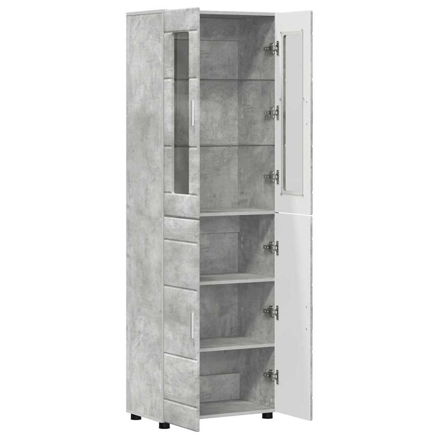 Hoge kast met plank Beton Grijs 60 x 35 x 182 cm Bewerkt hout