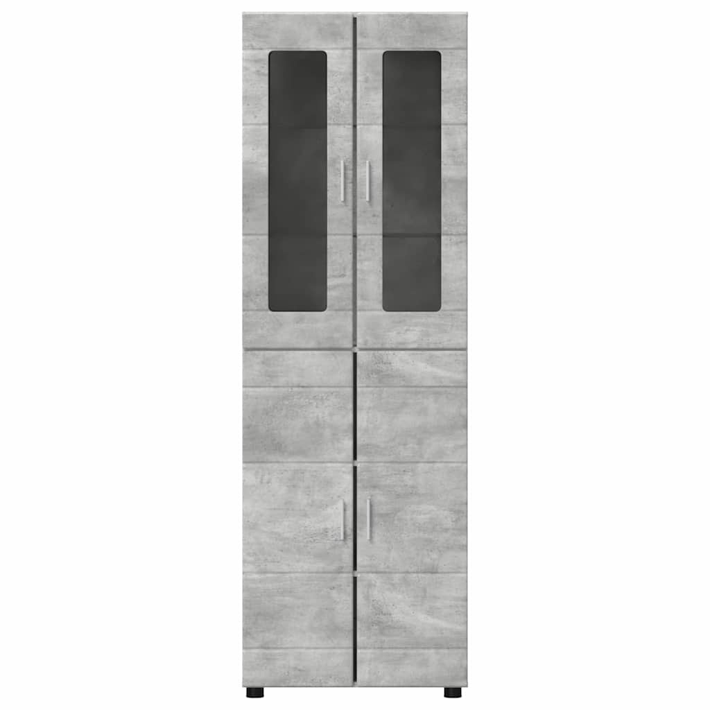 Hoge kast met plank Beton Grijs 60 x 35 x 182 cm Bewerkt hout