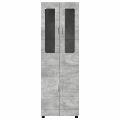 Hoge kast met plank Beton Grijs 60 x 35 x 182 cm Bewerkt hout