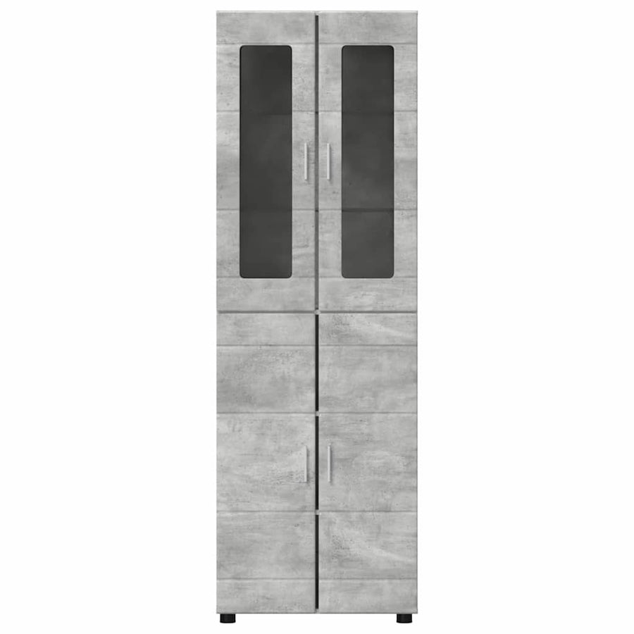 Hoge kast met plank Beton Grijs 60 x 35 x 182 cm Bewerkt hout