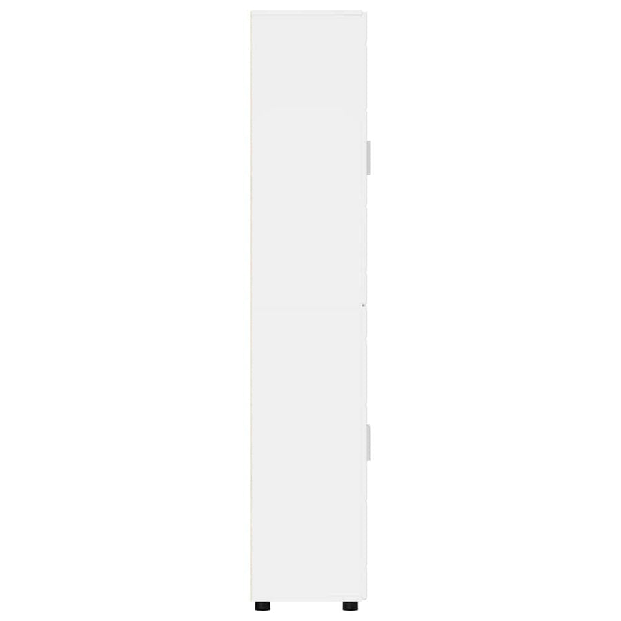 Hoge kast met plank Hoogglans wit 60 x 35 x 182 cm Bewerkt hout