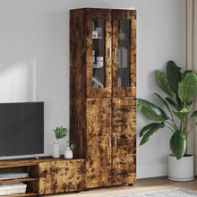 Hoge kast met plank Gerookt eiken 60 x 35 x 182 cm Bewerkt hout
