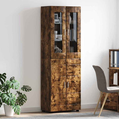 Hoge kast met plank Gerookt eiken 60 x 35 x 182 cm Bewerkt hout