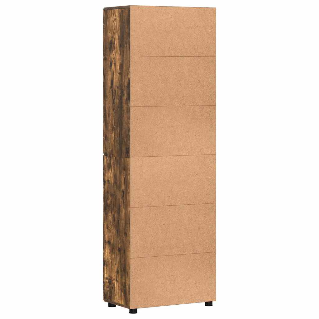 Hoge kast met plank Gerookt eiken 60 x 35 x 182 cm Bewerkt hout
