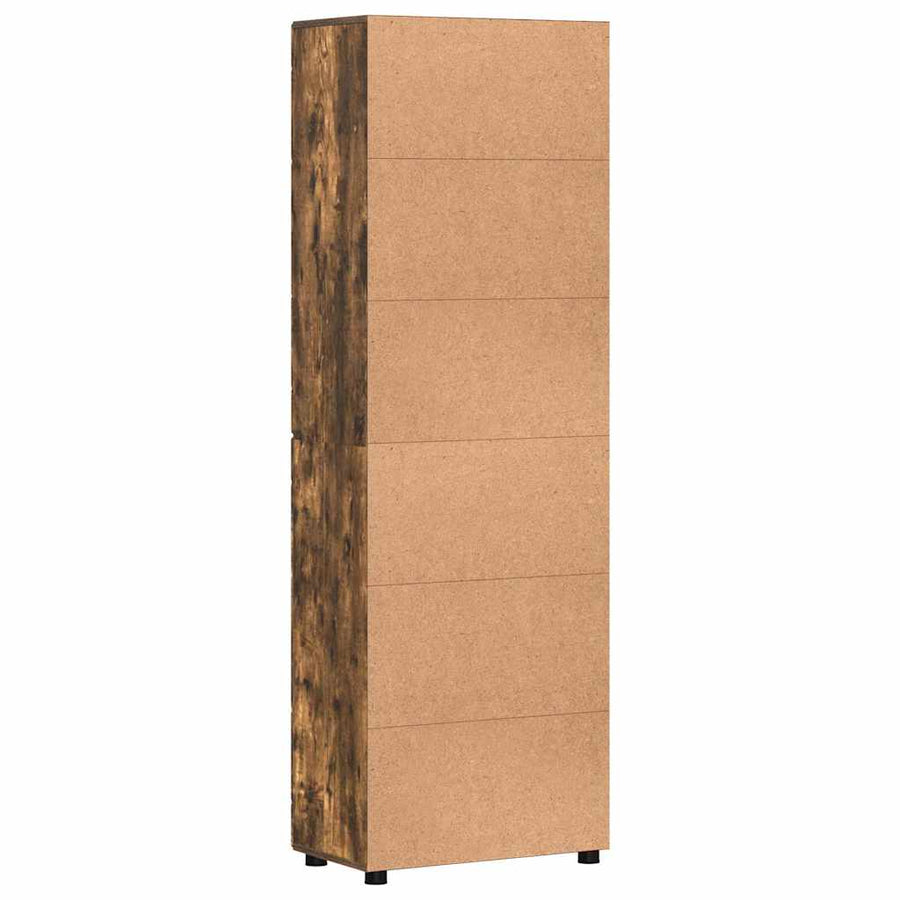 Hoge kast met plank Gerookt eiken 60 x 35 x 182 cm Bewerkt hout