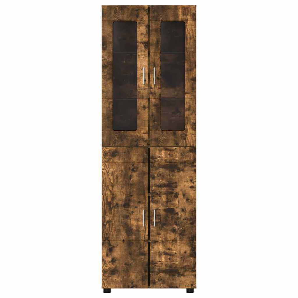 Hoge kast met plank Gerookt eiken 60 x 35 x 182 cm Bewerkt hout