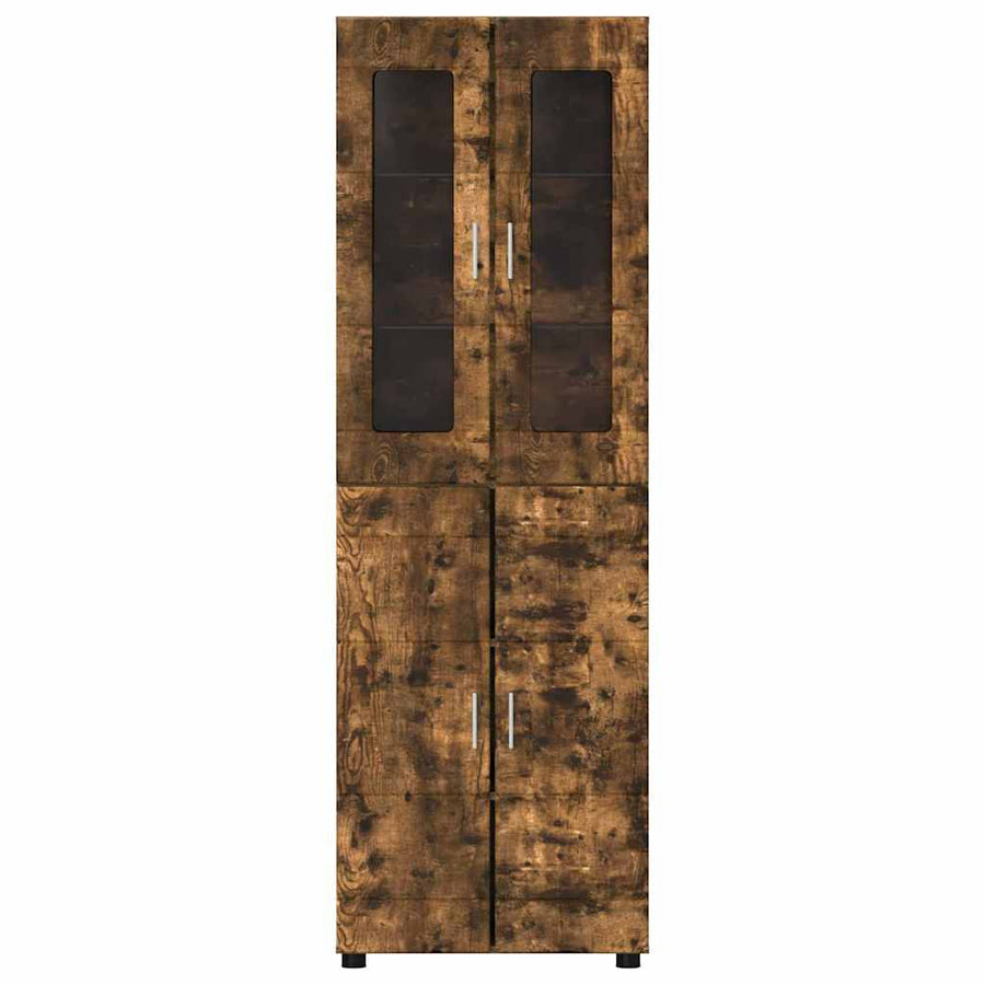 Hoge kast met plank Gerookt eiken 60 x 35 x 182 cm Bewerkt hout