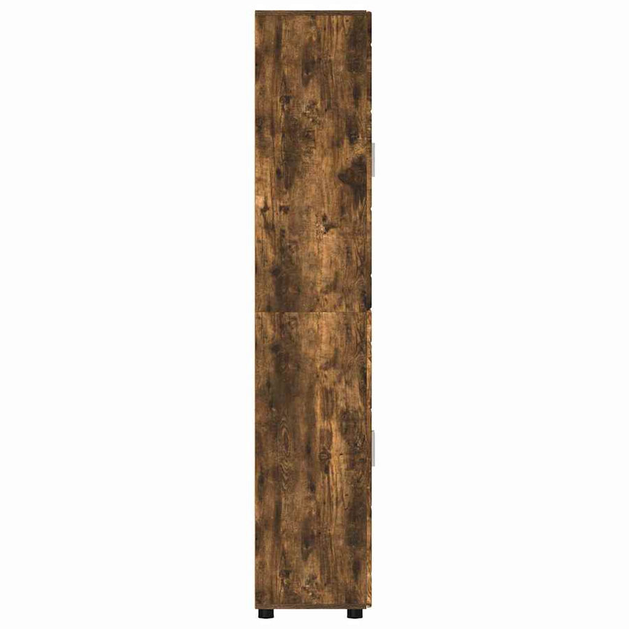 Hoge kast met plank Gerookt eiken 60 x 35 x 182 cm Bewerkt hout