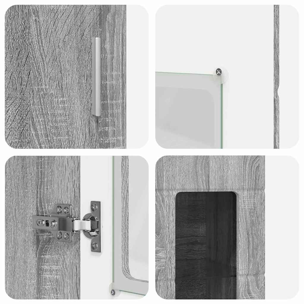 Hoge kast met plank Grijs Sonoma 60 x 35 x 182 cm Bewerkt hout
