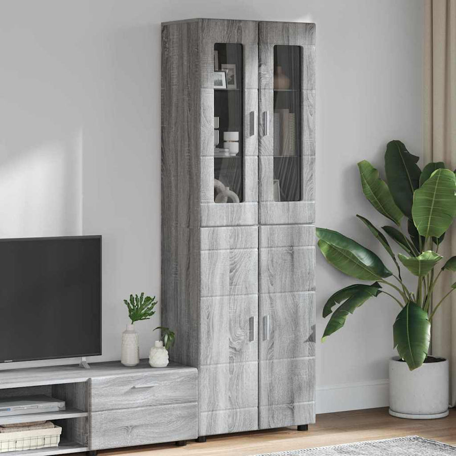 Hoge kast met plank Grijs Sonoma 60 x 35 x 182 cm Bewerkt hout