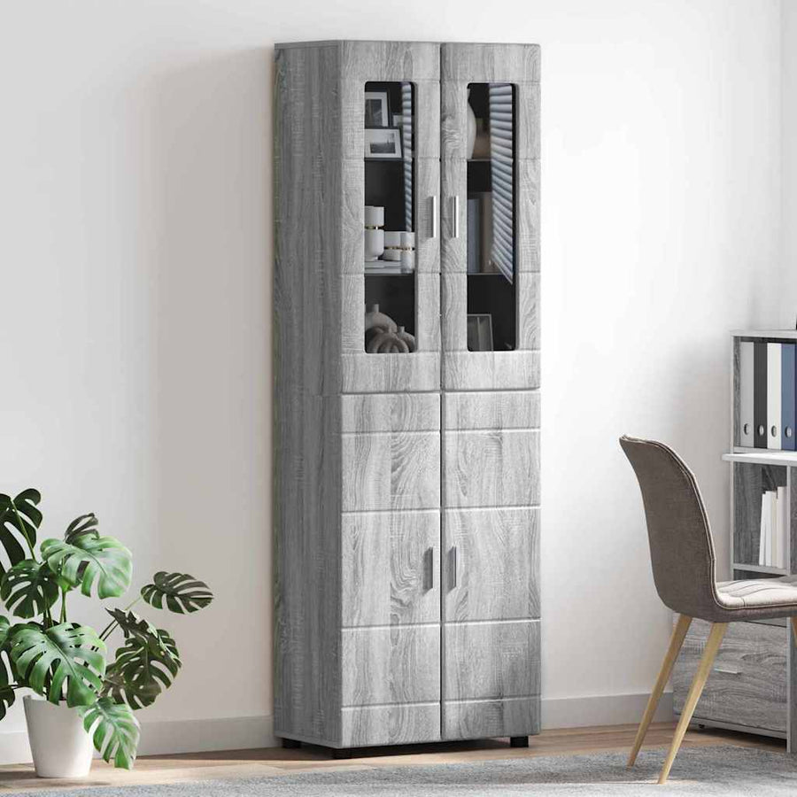Hoge kast met plank Grijs Sonoma 60 x 35 x 182 cm Bewerkt hout