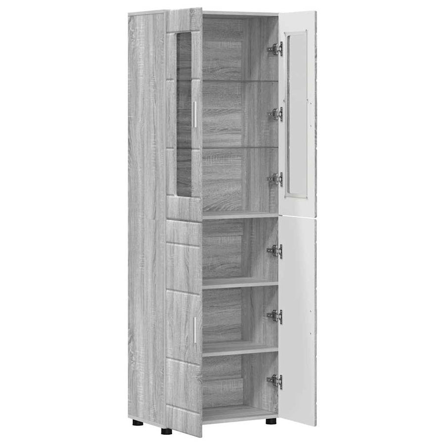 Hoge kast met plank Grijs Sonoma 60 x 35 x 182 cm Bewerkt hout