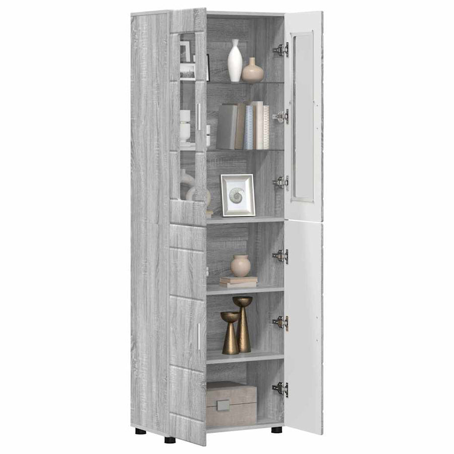Hoge kast met plank Grijs Sonoma 60 x 35 x 182 cm Bewerkt hout