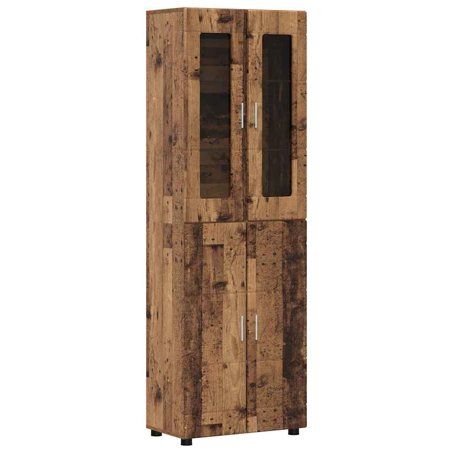 Hoge kast met plank Oudhout 60 x 35 x 182 cm Bewerkt hout