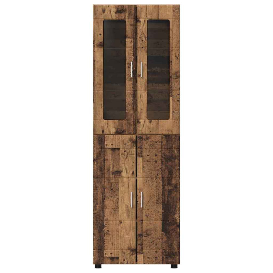 Hoge kast met plank Oudhout 60 x 35 x 182 cm Bewerkt hout