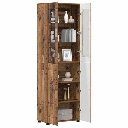 Hoge kast met plank Oudhout 60 x 35 x 182 cm Bewerkt hout