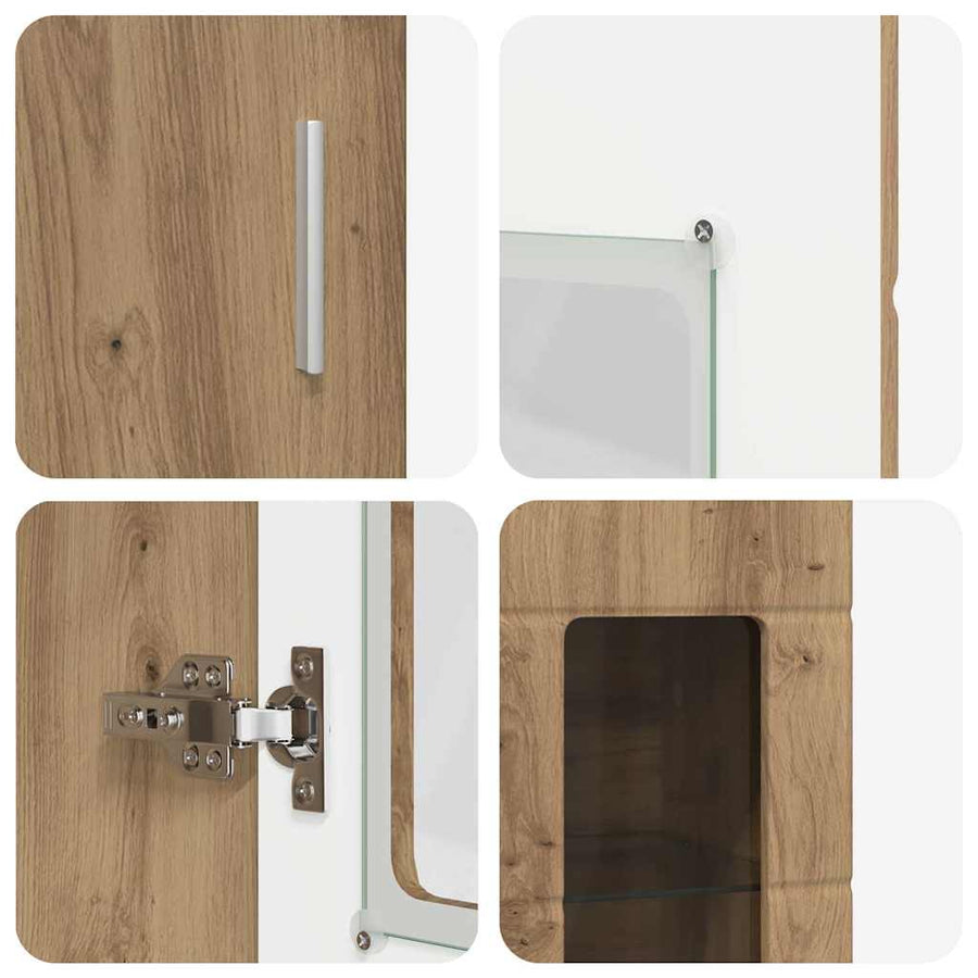 Hoge kast met plank Artisan Eiken 60 x 35 x 182 cm Bewerkt hout