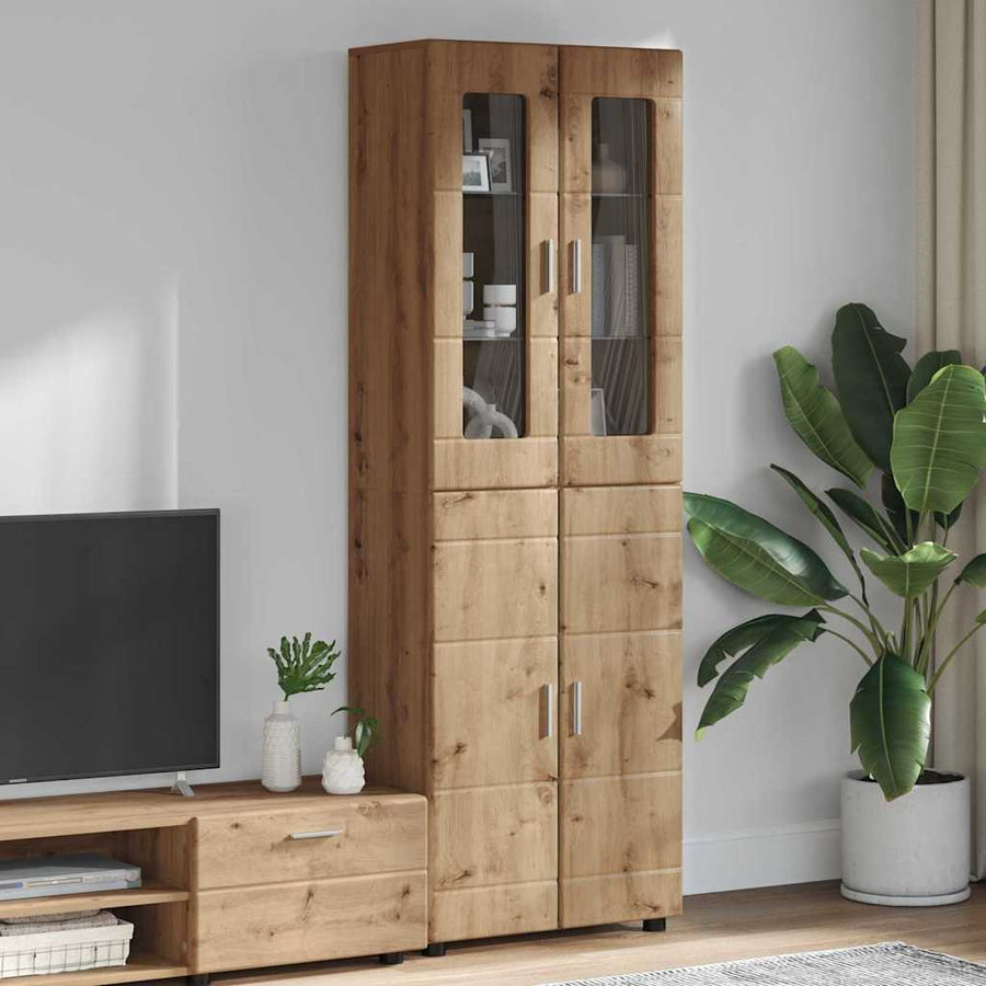 Hoge kast met plank Artisan Eiken 60 x 35 x 182 cm Bewerkt hout