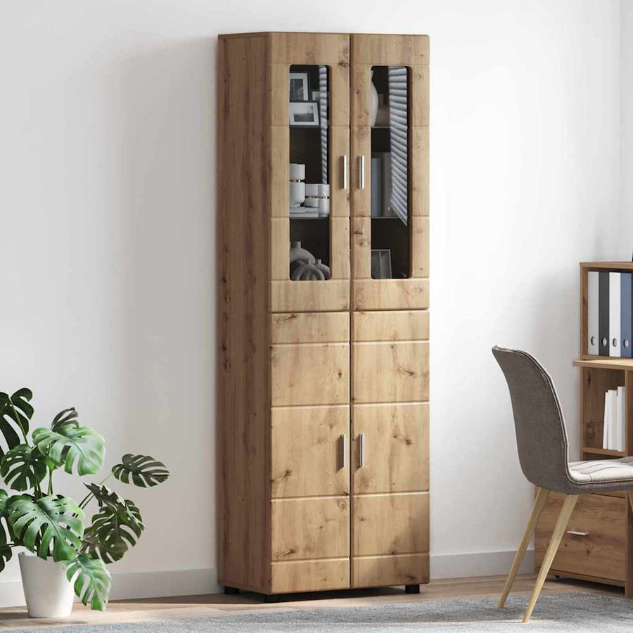 Hoge kast met plank Artisan Eiken 60 x 35 x 182 cm Bewerkt hout