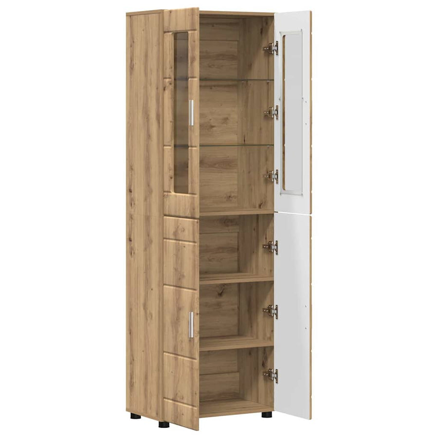 Hoge kast met plank Artisan Eiken 60 x 35 x 182 cm Bewerkt hout