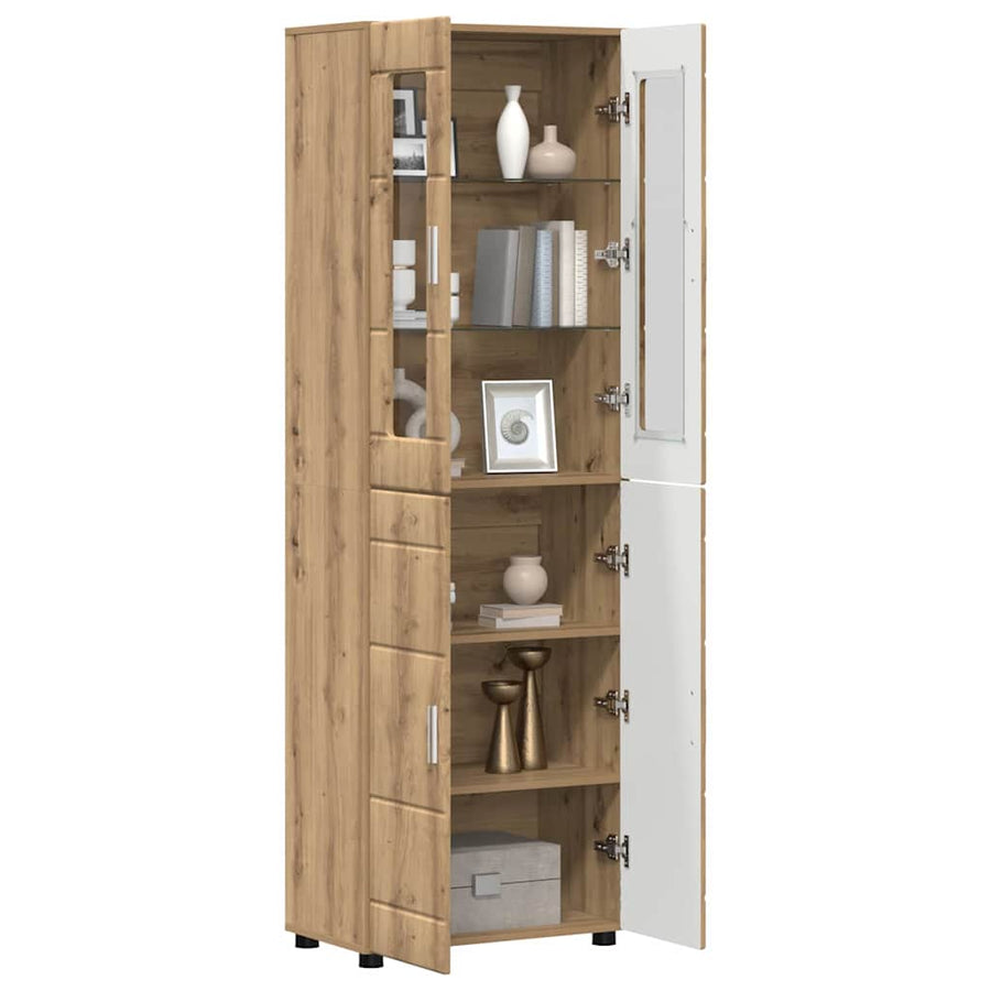Hoge kast met plank Artisan Eiken 60 x 35 x 182 cm Bewerkt hout