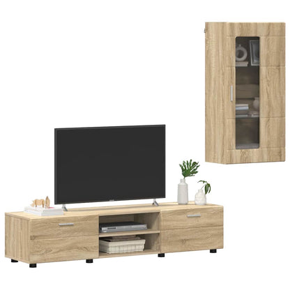 Tv-meubelset met lade met plank Sonoma Eiken Bewerkt hout
