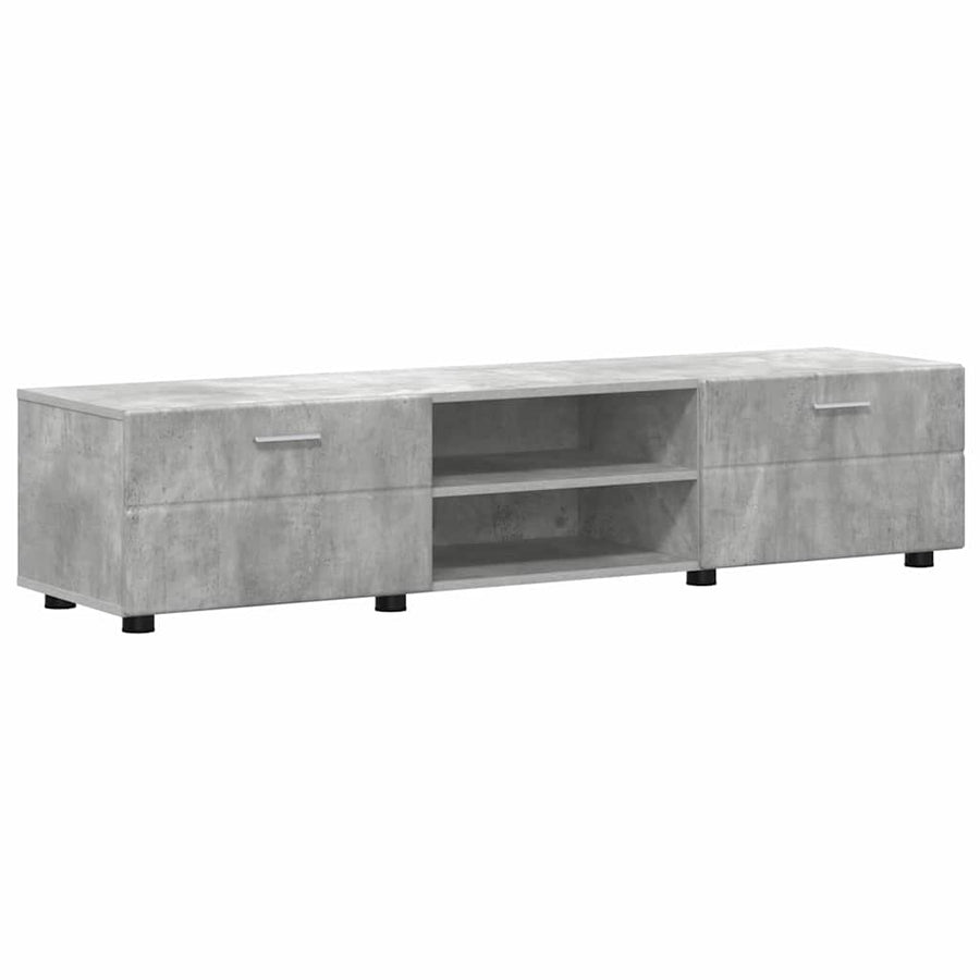 Tv-meubelset met lade met plank Beton Grijs Bewerkt hout
