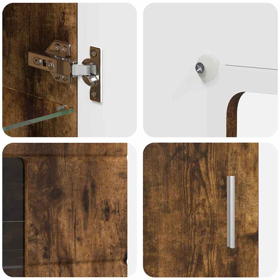 Tv-meubelset met lade FLORIN 3 pcs Gerookt eiken Bewerkt hout