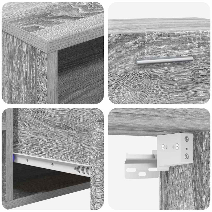 Tv-meubelset met lade met plank Grijs Sonoma Bewerkt hout