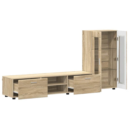 Tv-meubelset met lade met plank Sonoma Eiken Bewerkt hout