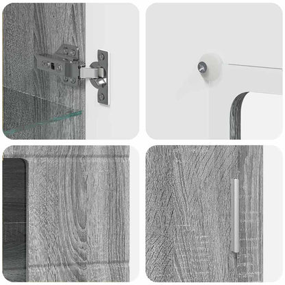 Tv-meubelset met lade met plank Grijs Sonoma Bewerkt hout