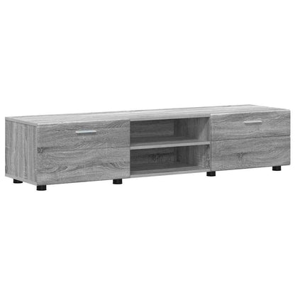 Tv-meubelset met lade met plank Grijs Sonoma Bewerkt hout