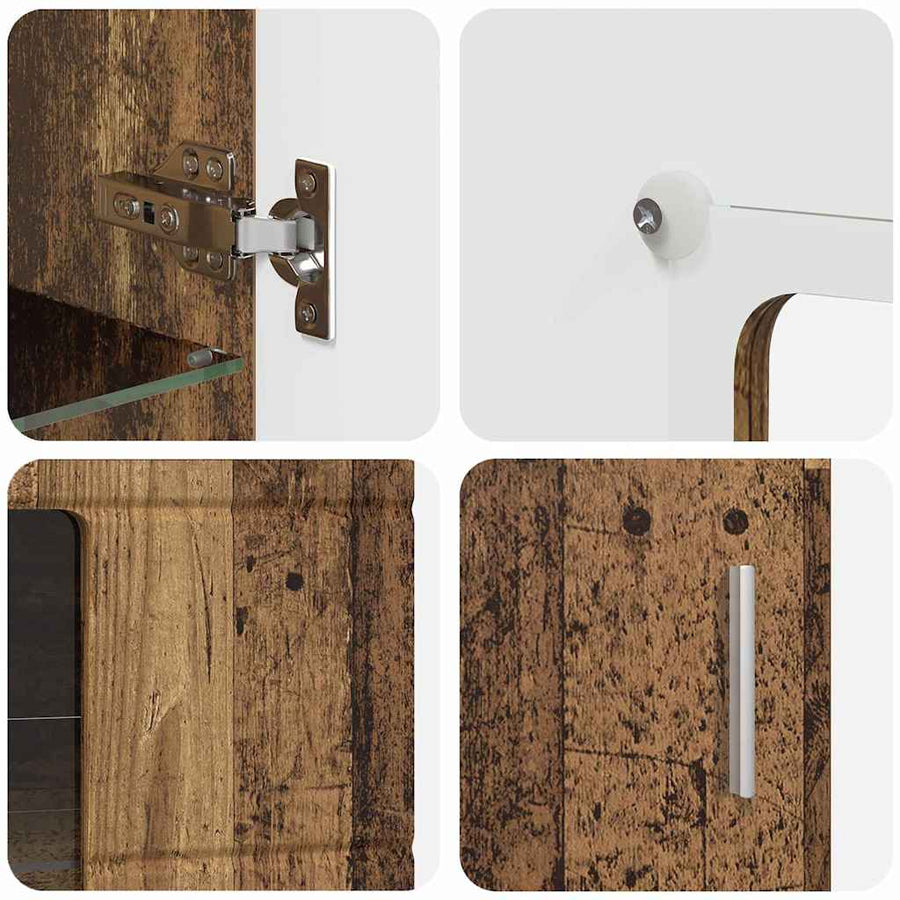 Tv-meubelset met lade met plank met opslag Oudhout Bewerkt hout