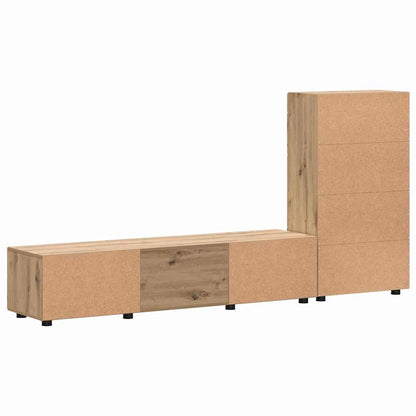 Tv-meubelset met lade met plank Artisan Eiken Bewerkt hout