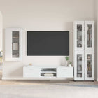 TV stand set with drawer with shelf FLORIN White Engineered wood