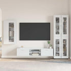 TV unit set with drawer FLORIN High gloss white Engineered wood