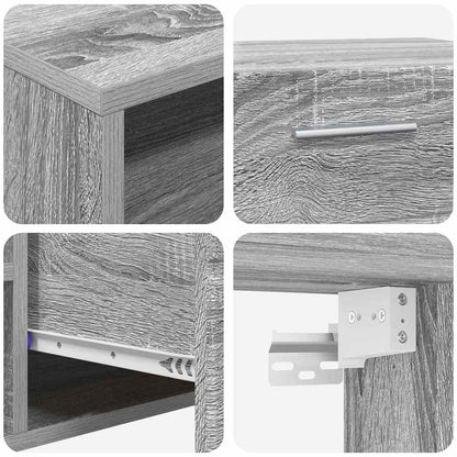 Tv-meubelset met lade met plank Grijs Sonoma Bewerkt hout