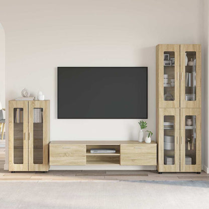 Tv-meubelset met lade met plank Sonoma Eiken Bewerkt hout