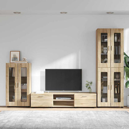 Tv-meubelset met lade met plank Sonoma Eiken Bewerkt hout