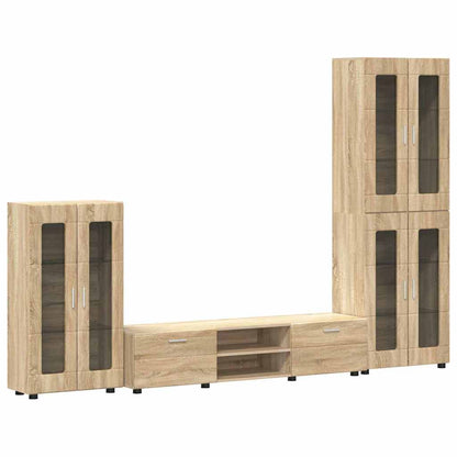 Tv-meubelset met lade met plank Sonoma Eiken Bewerkt hout