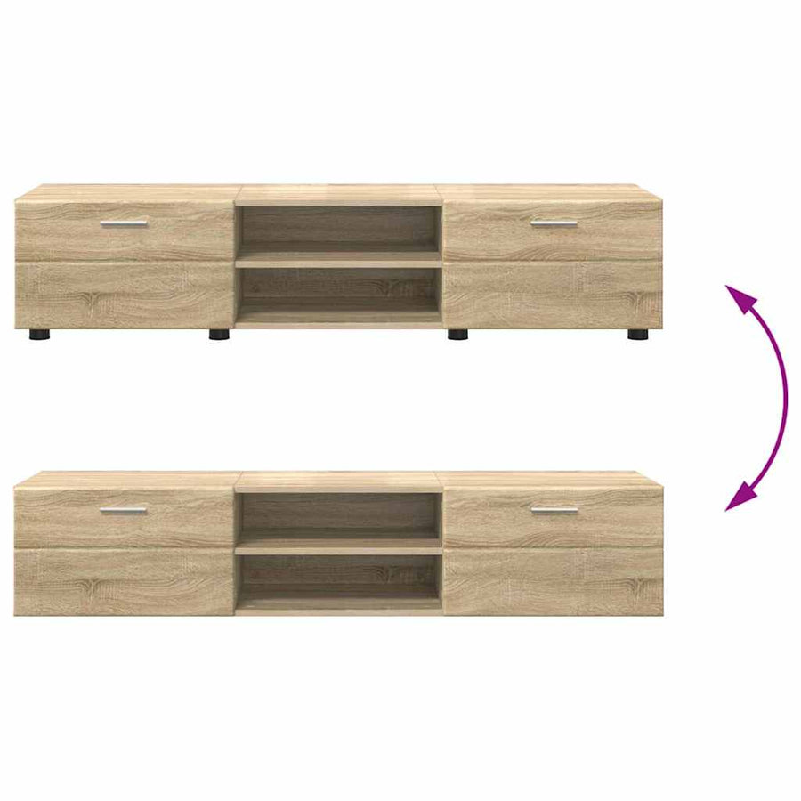 Tv-meubelset met lade met plank Sonoma Eiken Bewerkt hout