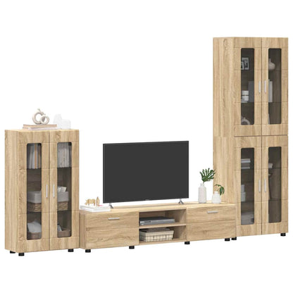 Tv-meubelset met lade met plank Sonoma Eiken Bewerkt hout