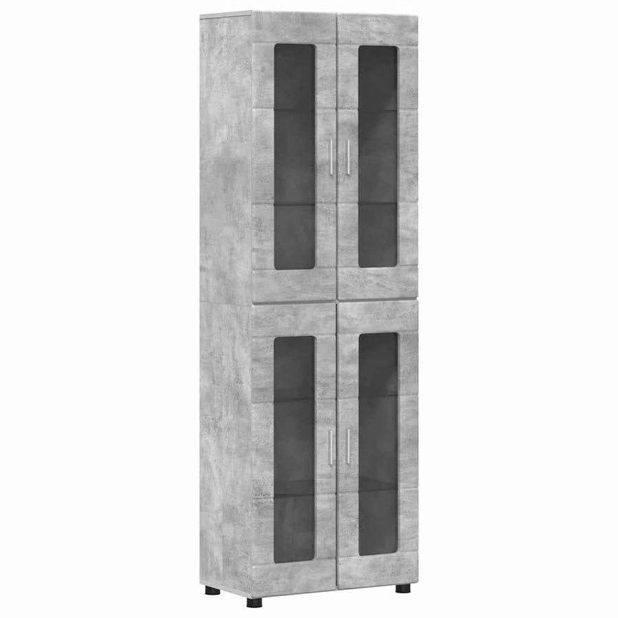 Tv-meubelset met lade met plank Beton Grijs Bewerkt hout
