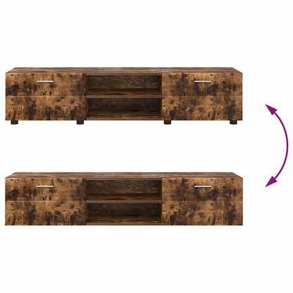 Tv-meubelset met lade met plank Gerookt eiken Bewerkt hout