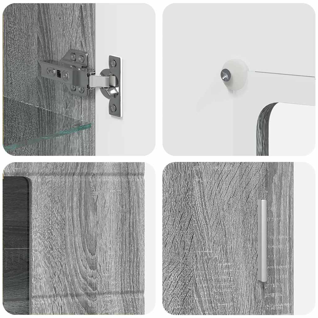Tv-meubelset met lade met plank Grijs Sonoma Bewerkt hout