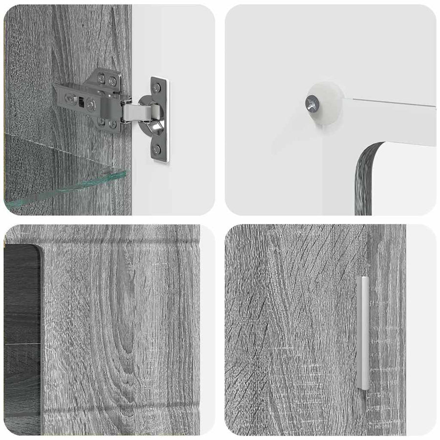 Tv-meubelset met lade met plank Grijs Sonoma Bewerkt hout