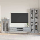 Tv-meubelset 150 cm bewerkt hout grijs
