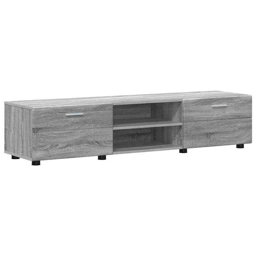Tv-meubelset met lade met plank Grijs Sonoma Bewerkt hout