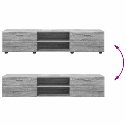 Tv-meubelset met lade met plank Grijs Sonoma Bewerkt hout