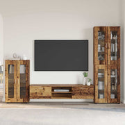 Tv-meubelset bewerkt hout oudhout